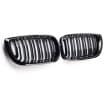 Grile Nari Duble BMW Seria 3 E46 M Design Coupe Cabrio Negru Lucios